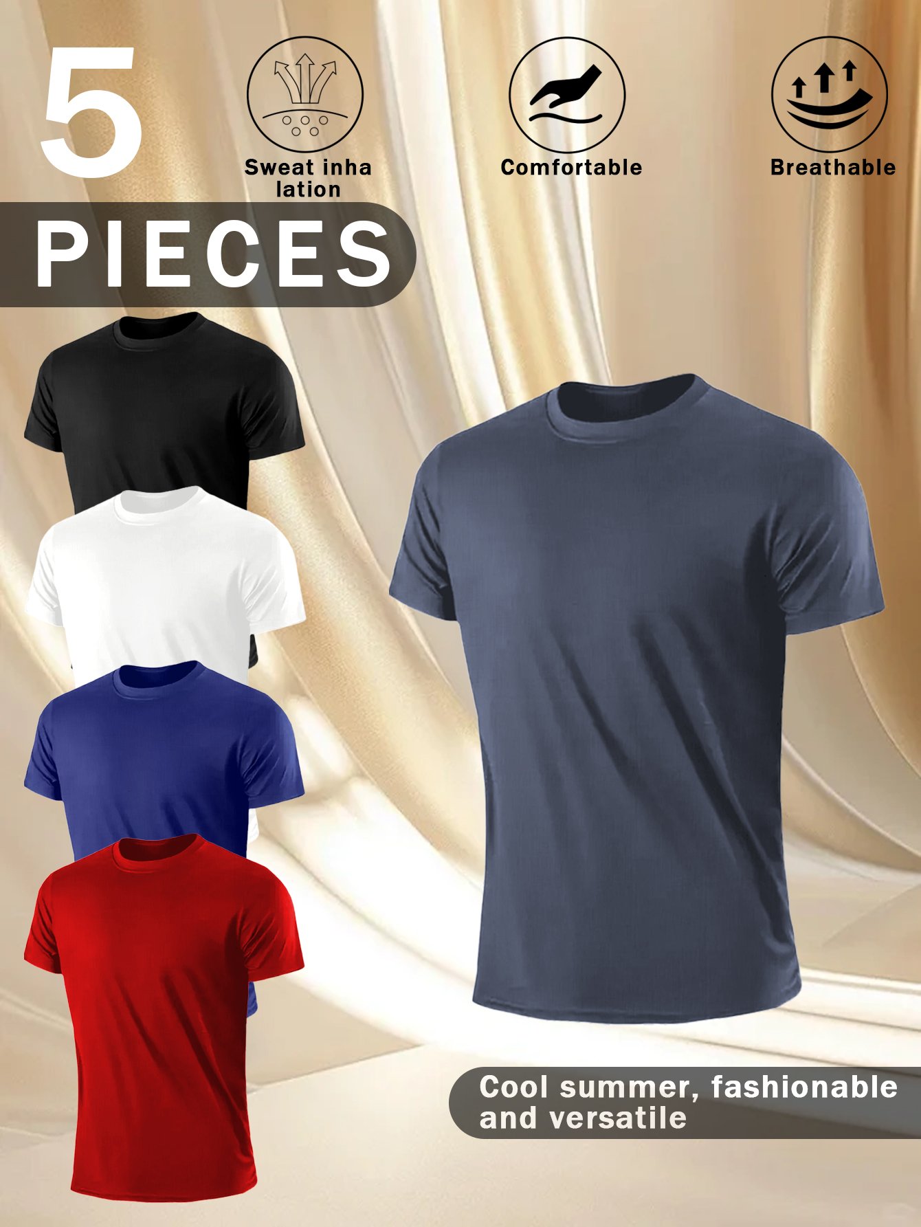 5 pieces of casual checkered short-sleeve shirts