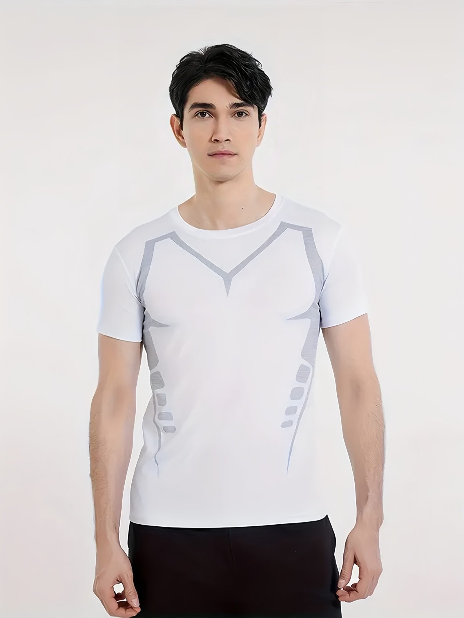 T1608 short-sleeved T-shirt men's sportswear fitness running quick-drying elastic breathable sportswear custom wholesale - Image 4