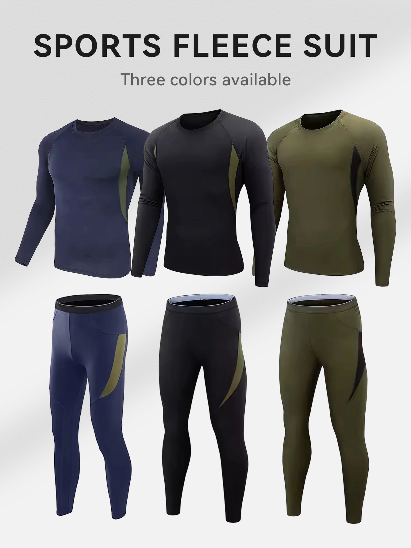 2079PJTZ Splicing suit men's sportswear suit fitness clothes quick-drying elastic breathable sportswear quick-drying clothes fitness clothes wholesale