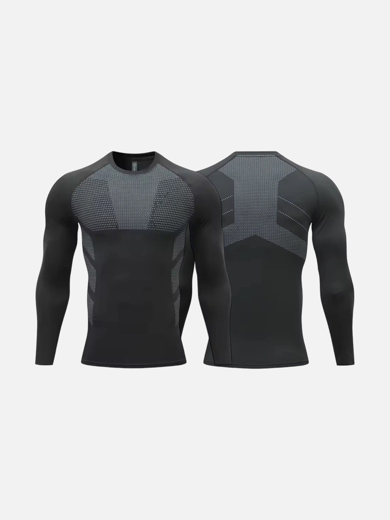 CKTC60002 Silk Screen Long Sleeve Men's Compression Tights Shirt Top Shorts Suit Fitness Exercise Running Sportswear Suit Men's Suit - Image 7