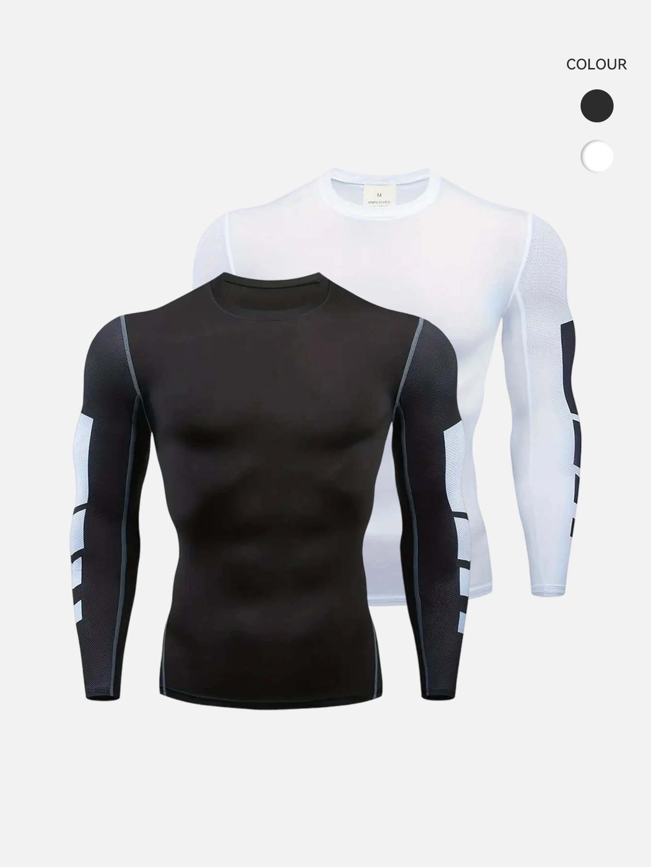 KJ1607 Black Sports Long Sleeve Quick Dry Sports Training Suit Polyester T-shirt Men Running Sportswear Men Fitness Sports T-shirt Wholesale
