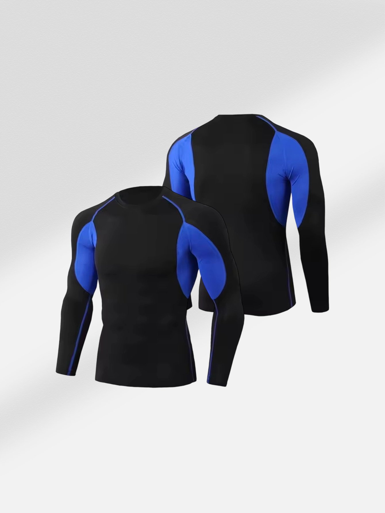 TC50043 Plus Velvet Long Sleeve Sportswear Men's Sportswear Fitness Running Quick Dry Elastic Breathable Sportswear Custom Wholesale - Image 3