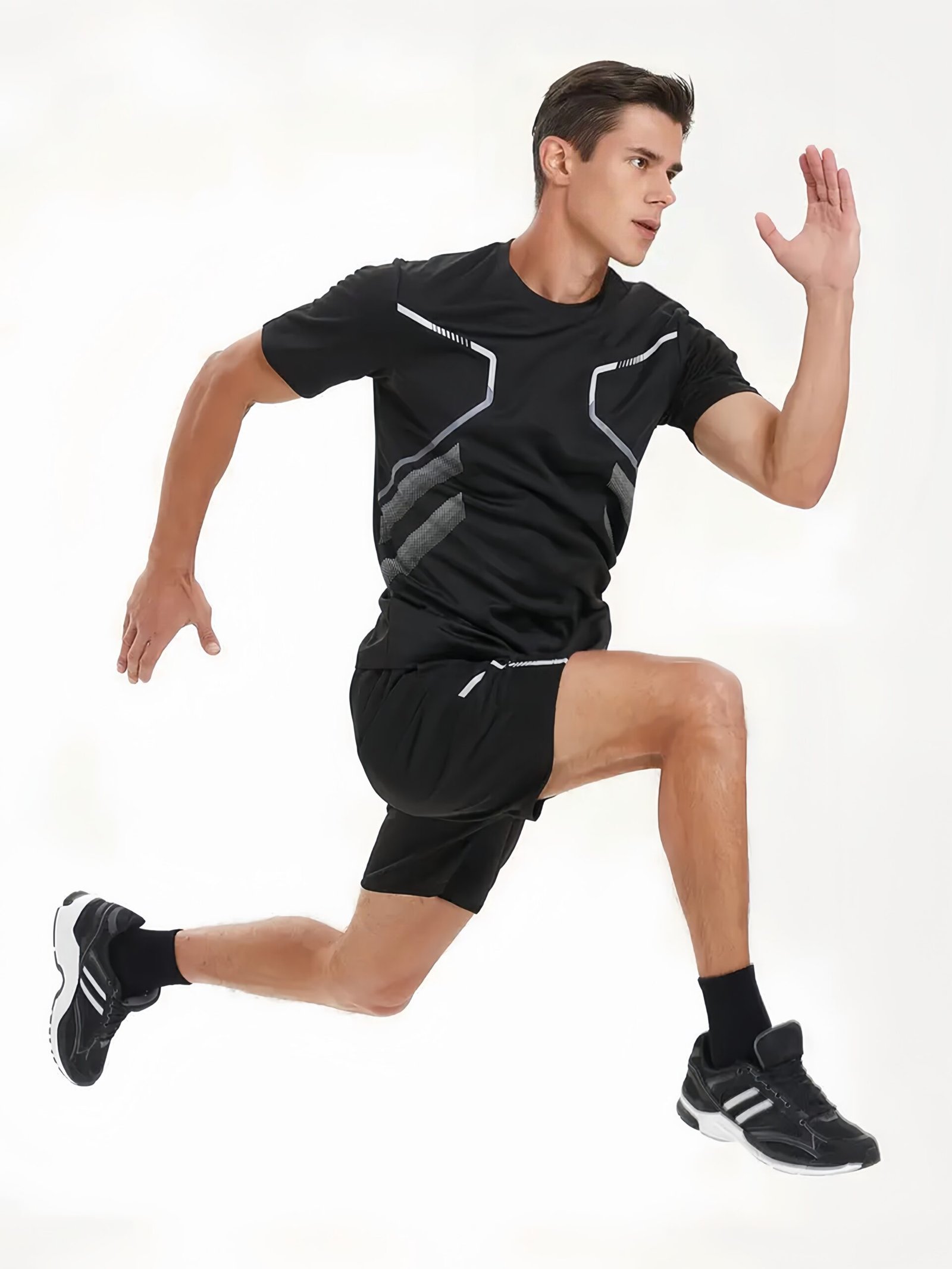 TD2005 new short-sleeved sportswear men's sports casual sportswear sports gym fitness suit men's t-shirt quick-drying sportswear wholesale - Image 3