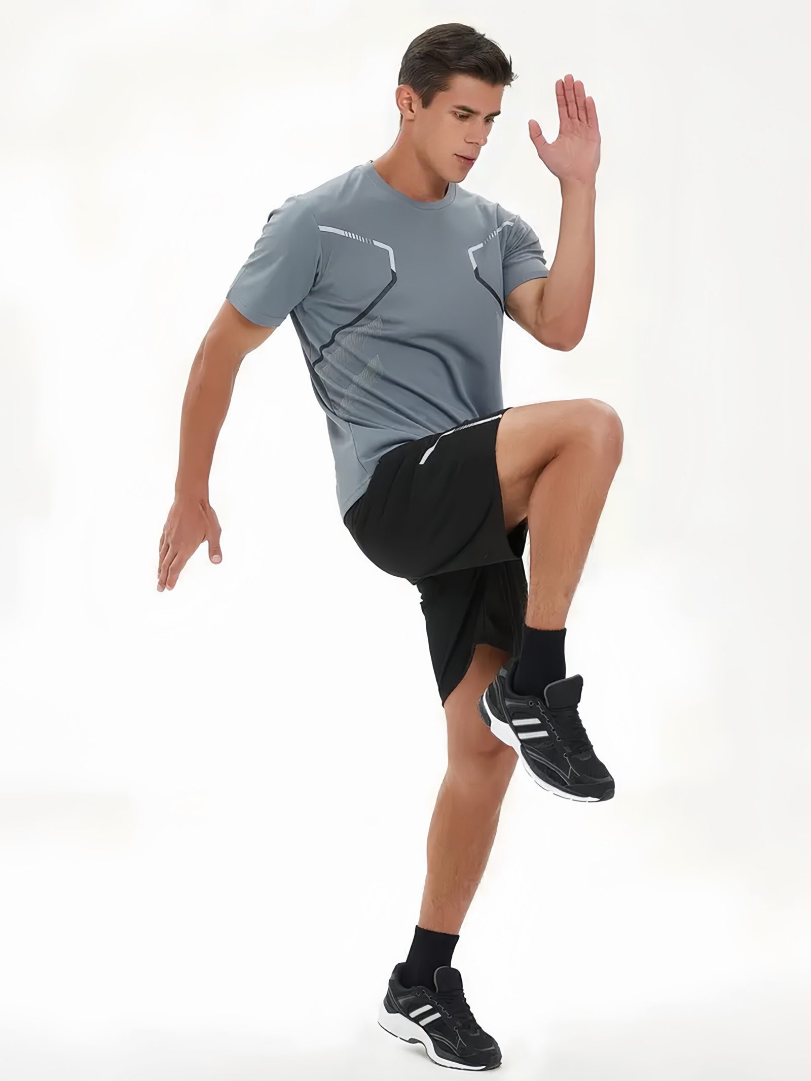 TD2005 new short-sleeved sportswear men's sports casual sportswear sports gym fitness suit men's t-shirt quick-drying sportswear wholesale - Image 5