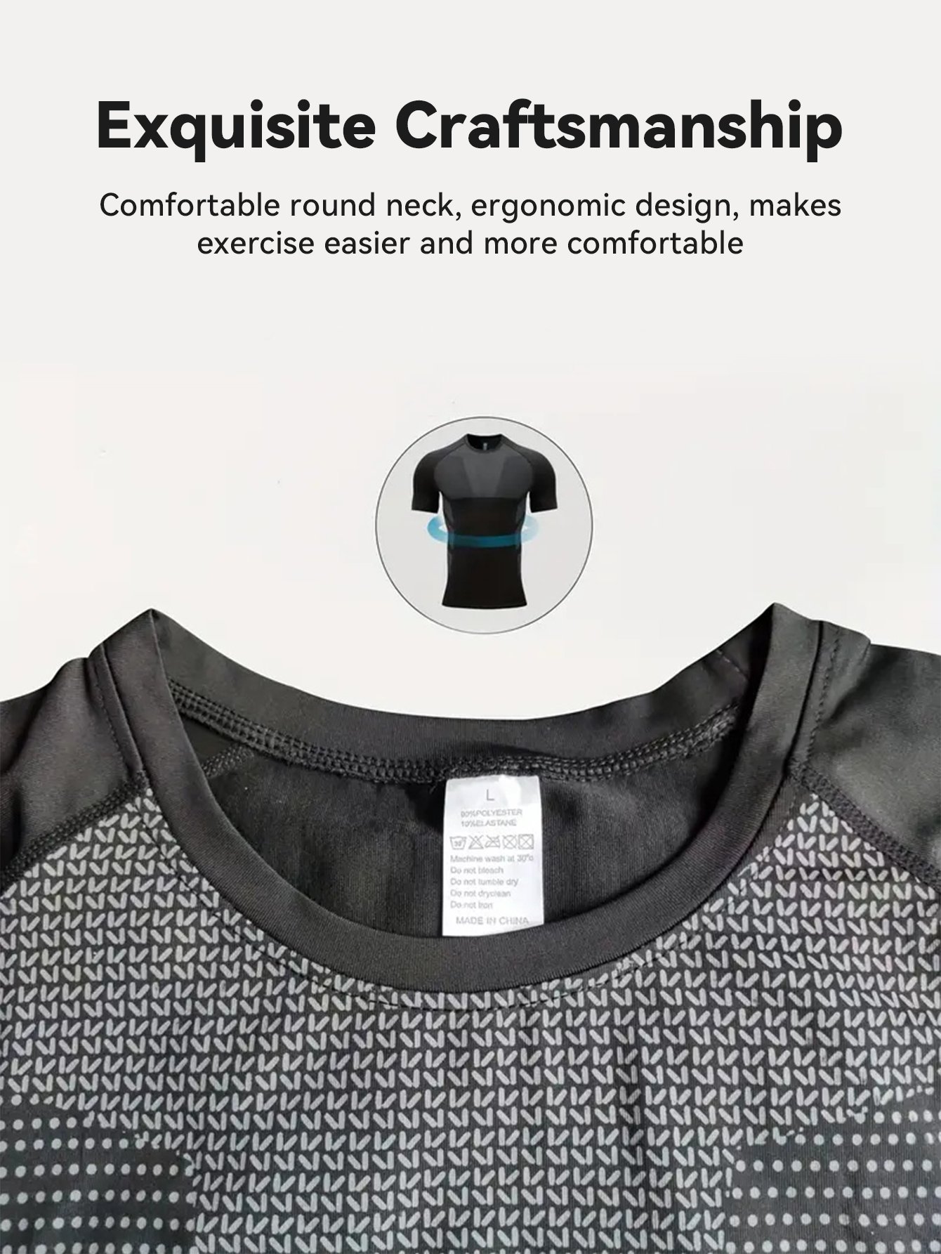 TD60032 Silk Screen Short Sleeve Black Men's Sportswear Custom Sportswear Men Compression Tights Shirt Tops Shorts Fitness Exercise Gym Running Sportswear Wholesale - Image 4