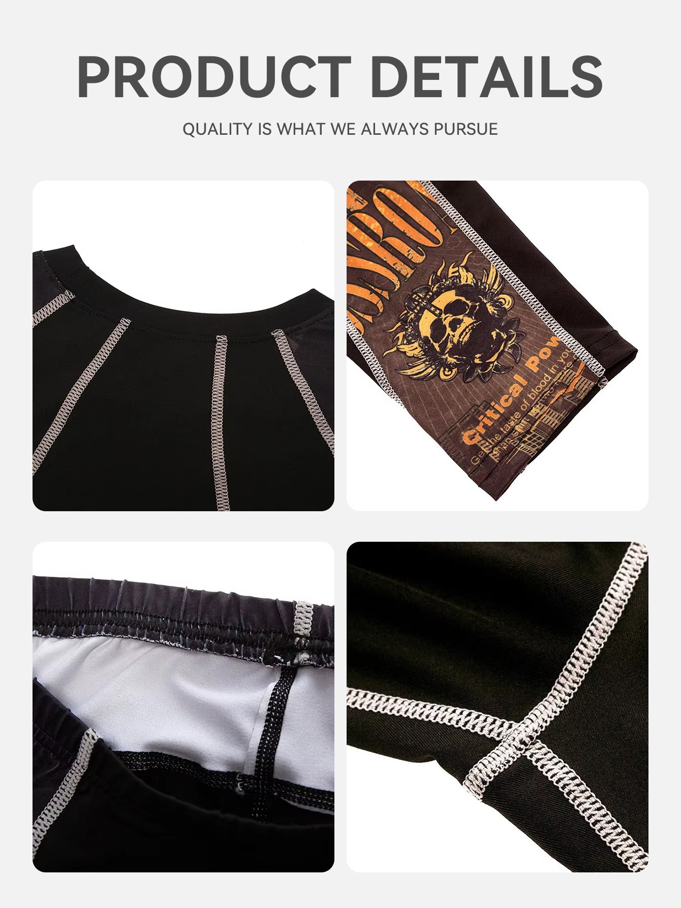 YYF117 Long-sleeved fitness suit sportswear suit quick-drying clothes men's sports suit running sportswear fitness sportswear suit wholesale - Image 6