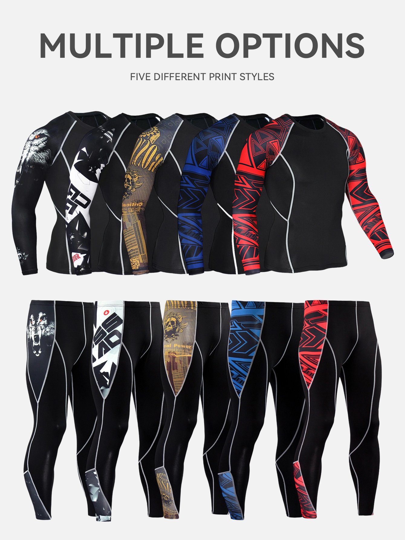 YYF118 Long-sleeved fitness suit sportswear suit quick-drying clothes men's sports suit running sportswear wholesale - Image 7